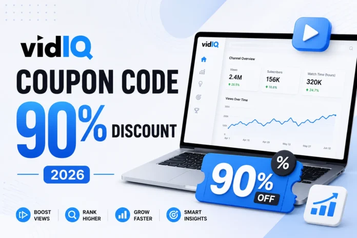 vidIQ Coupon Code August 2026 - vidiq coupon code 2026 discount guide banner